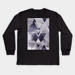 Purple Geometric Kids Long Sleeve T-Shirt